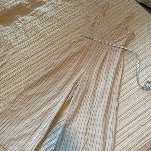 CREAM STRIPE JUMPSUIT